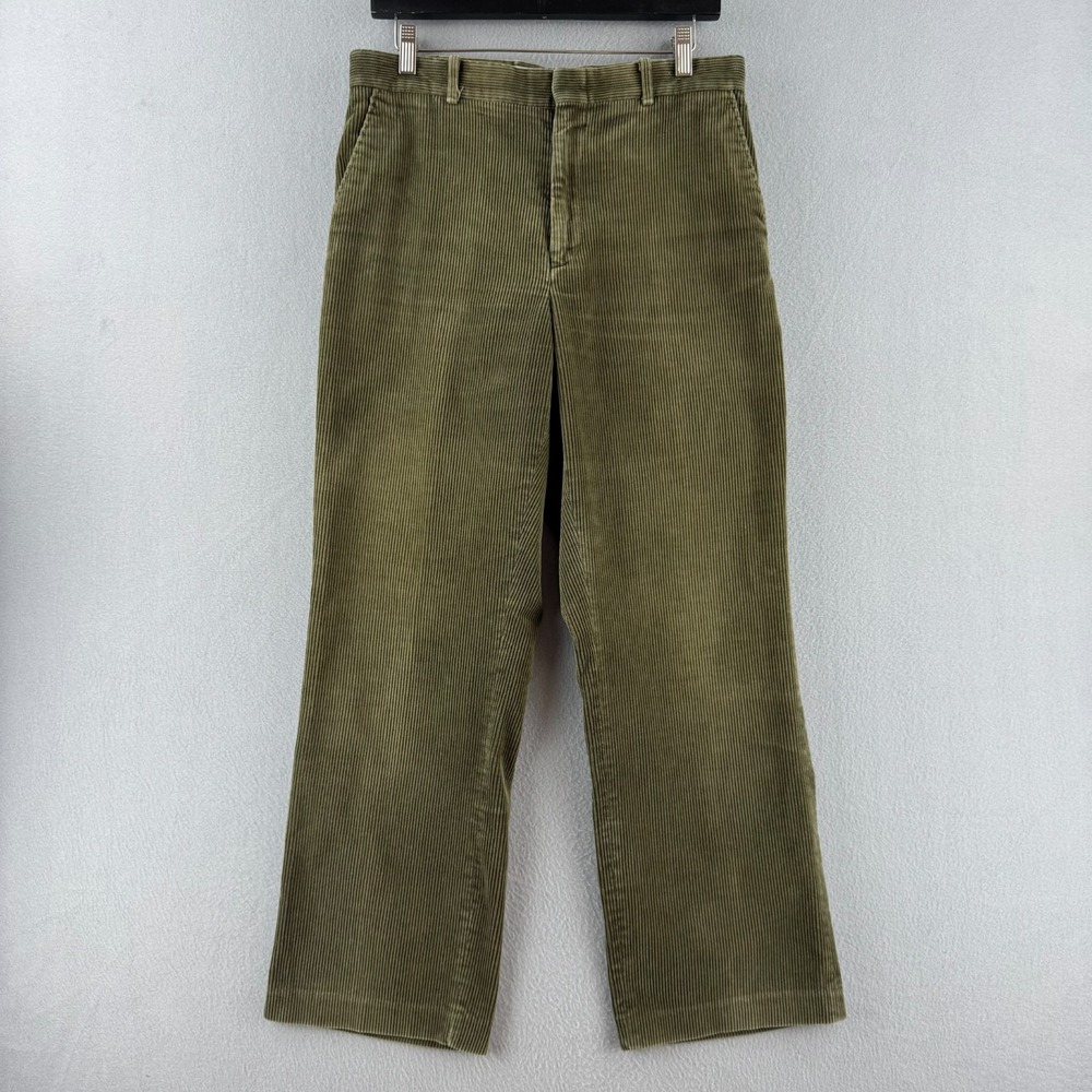 Vintage 70s Corduroy Pants‎ Mens 31x28 Green Bootcut Talon Zip
